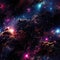 Stunning space wallpaper with nebulae and atmospheric clouds (tiled