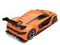 Stunning sports car - willpower orange and black colors - back view