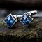 Stunning Steinheil Quinon Cufflinks: Blue, Precious Materials, Mountainous Vistas