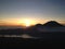 Stunning sunrise on Mount Batur, active volcano with Lake Batur on the island of Bali, Indonesia