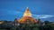 Stunning sunset in giant Bagan Dhammayazika temple