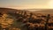 Stunning Sunset Landscape: Old Stone Fence On English Moors