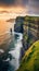 Stunning Sunset Over Cliffs Of Moher: A Captivating National Geographic Photo