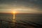 Stunning sunset over the ocean seen from a cruiseship