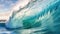 Stunning Surfing Wave in Light Teal & Maroon: Massurrealistic Art with Clear Edge Tilt-Shift & Youthful Energy