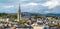 Stunning town view with St Eugene`s Cathedral in Derry, Northern Ireland