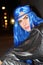 Stunning trans woman rocking a blue wig