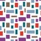 Stunning, trendy seamless pattern of colored objects in a simple flat style. For children s clothing, fashionable