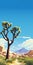 Stunning Tundra Poster With Lone Tree And Desert - Flat Illustration Style