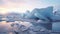 Stunning Unreal Engine 5 Image: Icebergs At Sunset In 32k Uhd