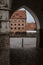 Stunning urban street scene with a quaint stone-built city in Gdansk, Poland