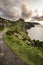 Stunning Valley Of The Rocks landscape in Devon during Summer sunset