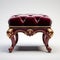 Stunning Velvet Victorian Foot Stool - 3d Model Stock Photo