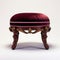 Stunning Velvet Victorian Foot Stool With Burgundy Velvet - Uhd Image