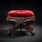 Stunning Velvet Victorian Foot Stool With Carved Feet