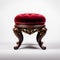 Stunning Velvet Victorian Foot Stool With Carved Wooden Frame