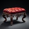 Stunning Velvet Victorian Foot Stool With Elaborate Detail