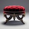 Stunning Velvet Victorian Foot Stool: Ornate Red Ottoman With Gold Base