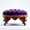 Stunning Velvet Victorian Foot Stool: Purple Velvet Upholstered Ottoman