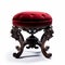 Stunning Velvet Victorian Foot Stool With Red Velvet Seat