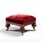 Stunning Velvet Victorian Foot Stool With Red Velvet Upholstery