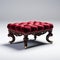 Stunning Velvet Victorian Ottoman With Carved Details