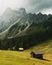 Stunning vertical shot of a mountainous landscape