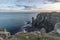 Stunning vibrant landscape image of cliffs around St Govan`s Hea