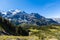 Stunning view of Bluemlisalp and Frundenhorn above Oeschinensee