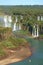 Stunning View of Brazillian side Iguazu Falls with Rainbow and Iguazu River Cruise Boat, Foz do Iguacu, Brazil, South America