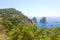 Stunning view of Capri island in a beautiful summer day with Far