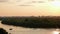 Stunning view of Danube river in Belgrade in golden hour time