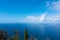 Stunning view down to the sea and the surrounding area from top of the mountain in Ereikoussa island, Greece