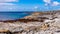 Stunning view of the empty limestone rocky beach of the island of Inis Oirr