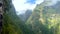 Stunning View of Green Mountain Peaks from Levada das Verdes, Madeira, Portugal