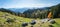 Stunning view from Kampenwand to autumnal Chiemgau Alps, upper bavarian landscape