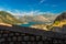 Stunning view of Kotor Bay, Montenegro, looking down from the top of the castle ruins