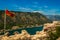 Stunning view of Kotor Bay, Montenegro, looking down from the top of the castle ruins