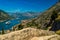 Stunning view of Kotor Bay, Montenegro, looking down from the top of the castle ruins