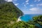 Stunning view reveals the grandeur of the cliffs at Taiwan southeast coast, Qingshui Cliff near Taroko National Park. Towering and