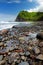 Stunning view of rocky beach of Pololu Valley on Big Island of Hawaii