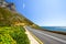 Stunning view of Route 44 in the eastern part of False Bay near Cape Town between Gordon`s Bay and Pringle Bay