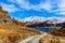 Stunning view of Sils lake in golden autumn