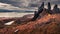 Stunning view to Old Man of Storr, Skye