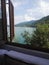 Stunning view to Zavoj lake through window