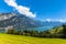 Stunning view Walensee lake and the Alps