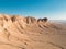 Stunning vista of an arid, dry desert landscape with an expansive horizon