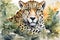 Stunning watercolor illustrations of majestic jaguars in their natural habitat