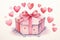 A stunning watercolor painting featuring a delightful gift box adorned with a beautiful bow, Valentine\\\'s Day gift box with