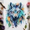 Stunning Watercolor Wolf Artwork With Symbolic Imagery